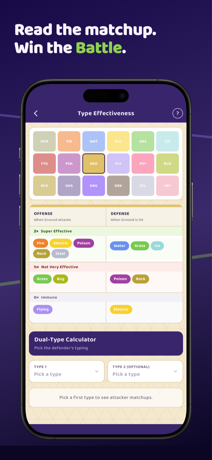 Type effectiveness screen